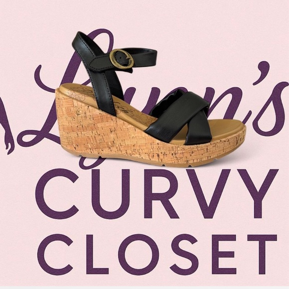 Blowfish - Cork Wedge Sandal with Adjustable Ankle Strap - Black - 10 - NWT - Picture 1 of 4